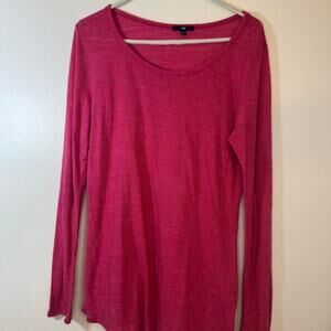 Gap - Hot Pink - Long Sleeve Shirt - Cotton Blend - Size Large